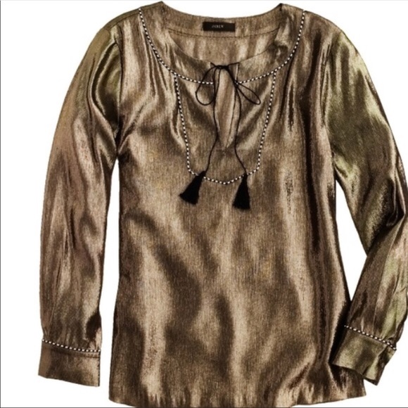 J. Crew Silk Metallic Top - Picture 2 of 8